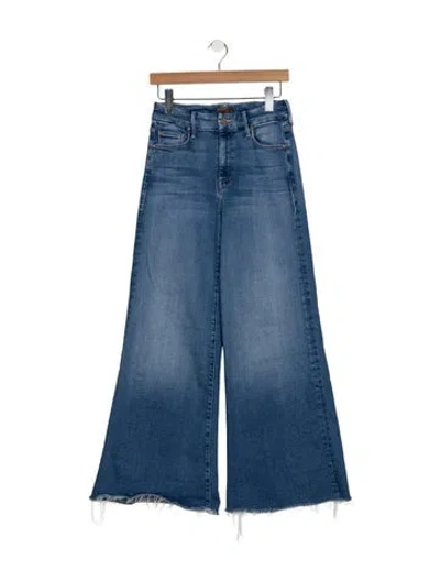 Pre-owned Mother Mid-rise Wide Leg Jeans In Blue