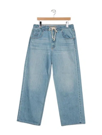 Pre-owned Mother Mid-rise Wide Leg Jeans In Blue