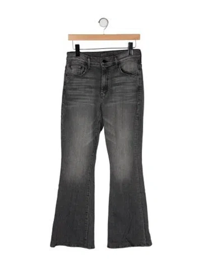 Pre-owned Mother Mid-rise Wide Leg Jeans In Gray