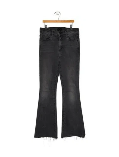 Pre-owned Mother Mid-rise Wide Leg Jeans In Gray