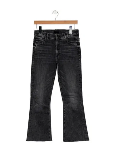 Pre-owned Mother Mid-rise Wide Leg Jeans In Gray