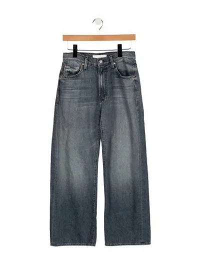 Pre-owned Mother Mid-rise Wide Leg Jeans In Gray