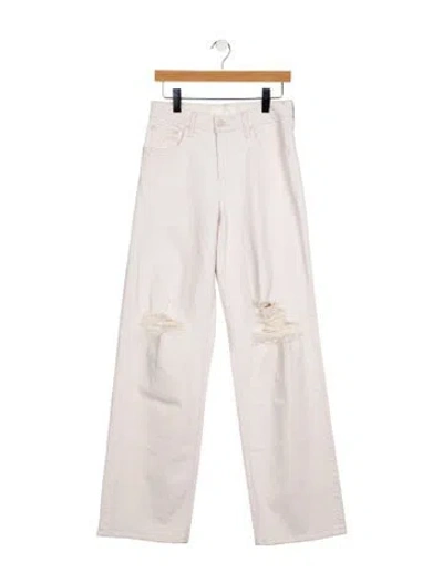 Pre-owned Mother Mid-rise Wide Leg Jeans In Neutral