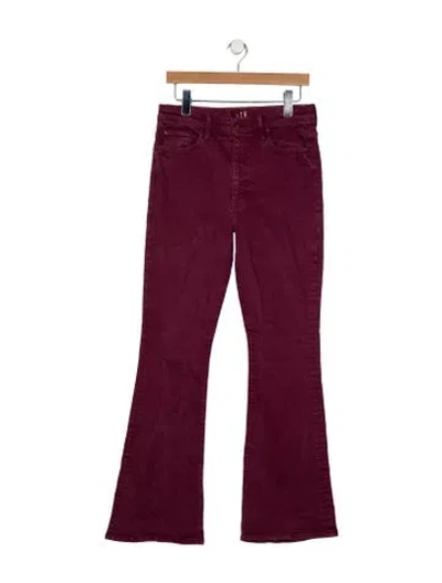 Pre-owned Mother Mid-rise Wide Leg Jeans In Red