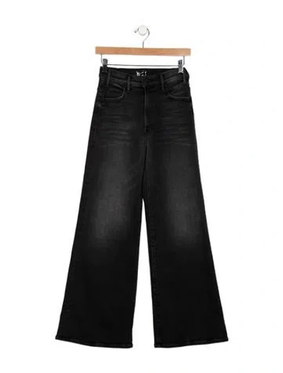 Pre-owned Mother Mid-rise Wide Leg Jeans W/ Tags In Black