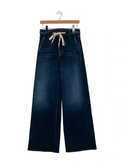 Pre-owned Mother Mid-rise Wide Leg Jeans W/ Tags In Blue