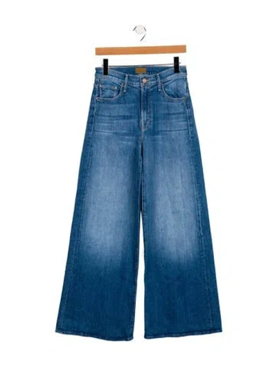Pre-owned Mother Mid-rise Wide Leg Jeans W/ Tags In Blue