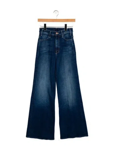 Pre-owned Mother Mid-rise Wide Leg Jeans W/ Tags In Blue