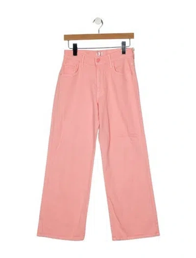 Pre-owned Mother Mid-rise Wide Leg Jeans W/ Tags In Pink