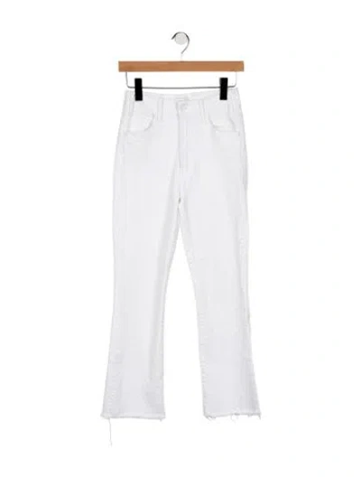 Pre-owned Mother Mid-rise Wide Leg Jeans In White