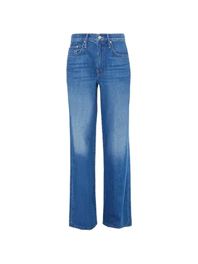 Mother Mid-rise Wide-leg Jeans In Blue