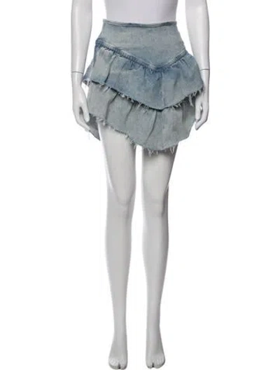 Pre-owned Mother Mini Skirt In Blue/white