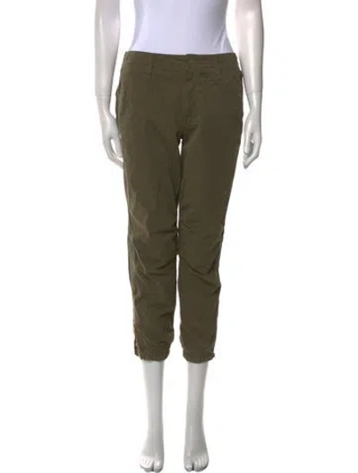 Pre-owned Mother Misfit Crop Skinny Leg Pants In Green