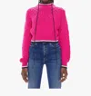 Mother Mock Neck Jumper Crop Sweater In Bright Someday In Multi