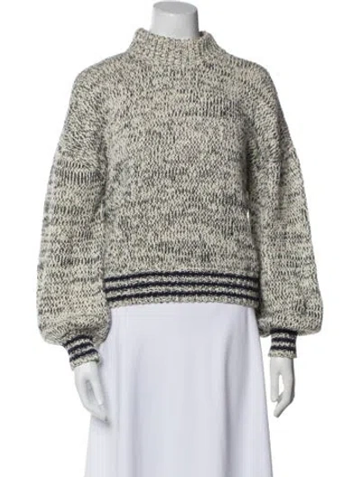Pre-owned Mother Mock Neck Sweater In Blue