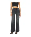 Mother Hustler Roller Sneak Denim In Black In Black