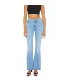 Mother Womens Horseback To Quarterback The Doozy Flared Straight-leg Mid-rise Stretch-denim Jeans In Blue