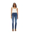 Mother The Mid Rise Dazzler Ankle Fray Riding The Cliffside Jeans In Blue