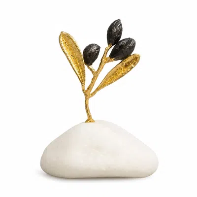 Mother Nature Jewelry Gold / Black Gold & Black Olive Branch Sculpture, Handmade Home Decor - Minimalist Design In Multi