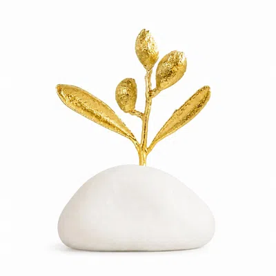 Mother Nature Jewelry Gold Olive Branch Sculpture, Handmade Home Decor - Minimalist Design
