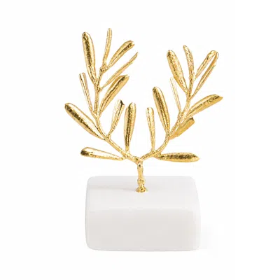 Mother Nature Jewelry Olive Branch Sculpture, Gold Home Decor - Handmade Design, Recycled Brass