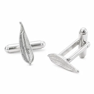 Mother Nature Jewelry Silver Olive Leaf Cufflinks, Men's Suit Accessories - Minimalist Handmade Jewelry, Sterling Silver