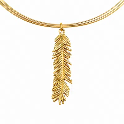 Mother Nature Jewelry Women's Gold Acacia Leaf Necklace, Handmade Nature Pendant - Minimalist Jewelry, Sterling Silver
