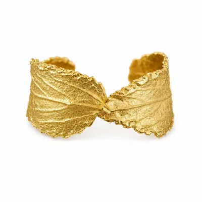 Mother Nature Jewelry Women's Gold Hibiscus Leaf Bracelet, Handmade Statement Cuff - Nature Jewelry, Recycled Brass