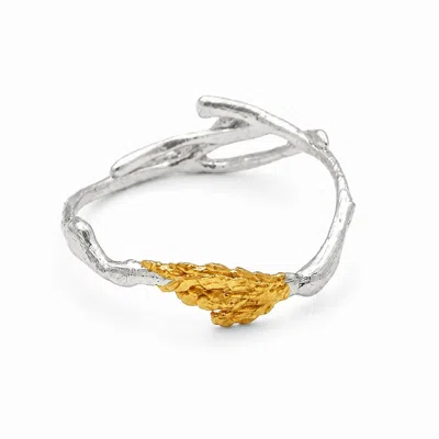 Mother Nature Jewelry Women's Gold / Silver Two-tone Branch Ring, Handmade Minimalist Ring, Gold & Silver - Nature Jewelry In Multi