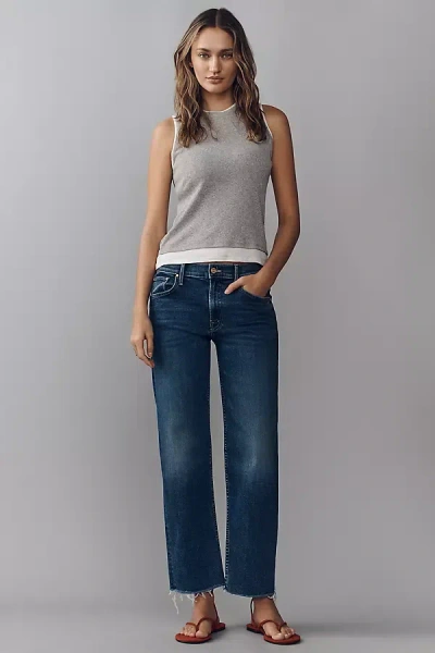Mother Newbie Ankle High-rise Straight-leg Jeans In Blue