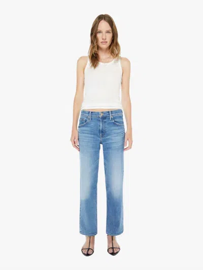 Mother Lil Kick It High Rise Cropped Flare Jeans In Birds Gone In Blue