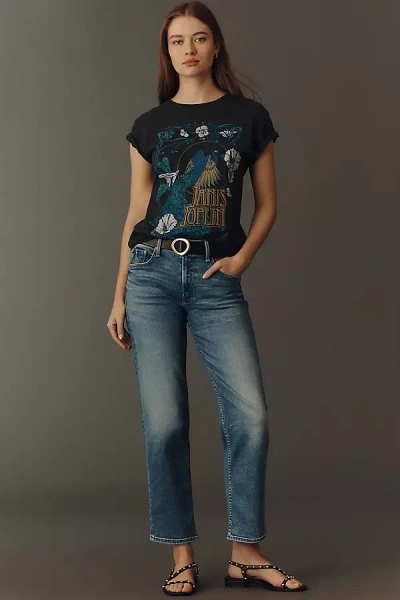 Mother Newbie Ankle Mid-rise Relaxed Straight-leg Jeans In Blue