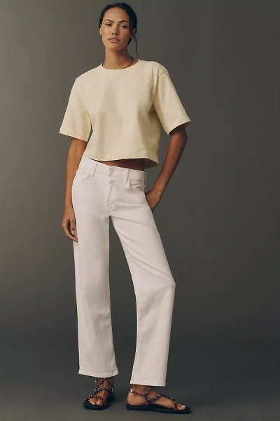 Mother Newbie Ankle Mid-rise Relaxed Straight-leg Jeans In White