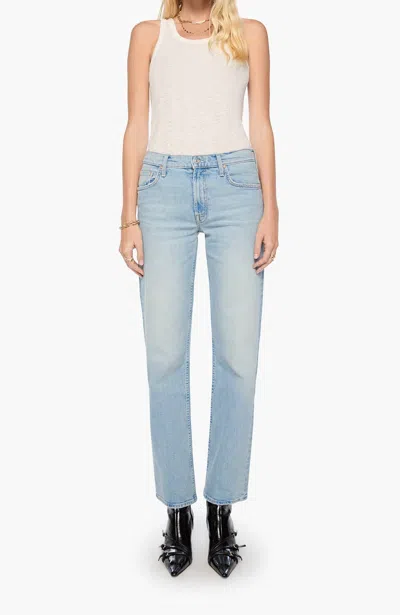 Mother Newbie Skimp Straight-leg Pants In Go Long In Blue