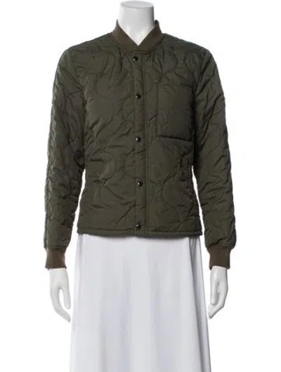 Pre-owned Mother Nylon Bomber Jacket In Green