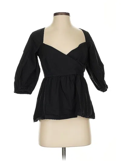 Pre-owned Mother Of All 3/4 Sleeve Blouse In Black