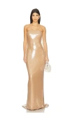 Mother Of All Amaya Sequins Dress In Brown