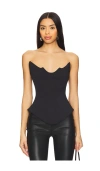 Mother Of All April Zipper Corset Top In Black
