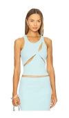Mother Of All Ariel Rib Top In Baby Blue