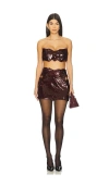 Mother Of All Butterfly Sequins Mini Dress In Burgundy