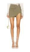 Mother Of All Carla Flower Mini Skirt In 橄榄色