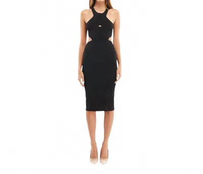 Mother Of All Devon Knit Cutout Midi Dress In Black