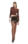 Mother Of All Eline Long Sleeve Knit Top In Brown