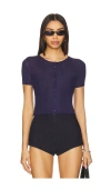 Mother Of All Eline V Neck Top In Navy