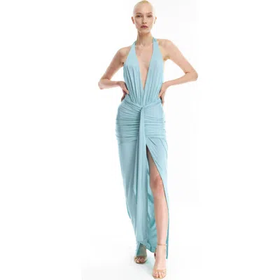 Mother Of All Inaya Collar Maxi Dress In Blue