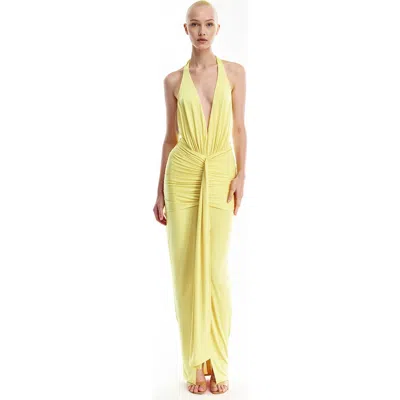 Mother Of All Inaya Collar Maxi Dress In Yellow