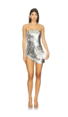 Mother Of All June Sequins Mini Dress In Metallic