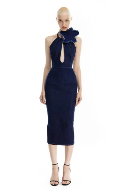 Mother Of All Olivia Denim Midi Dress In Blue