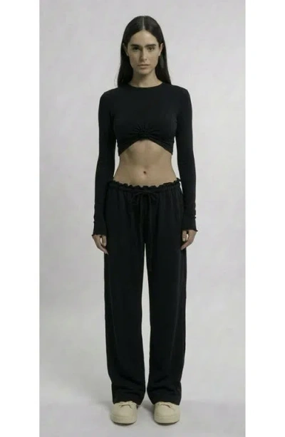 Mother Of All Papper Ripple Pants In Black