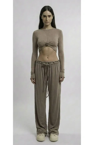 Mother Of All Papper Ripple Pants In Brown
